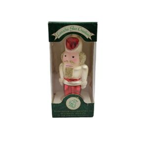 Krebs Lauscha Glass Nutcracker Toy Soldier Blown Glass 5" Christmas Ornament NIB